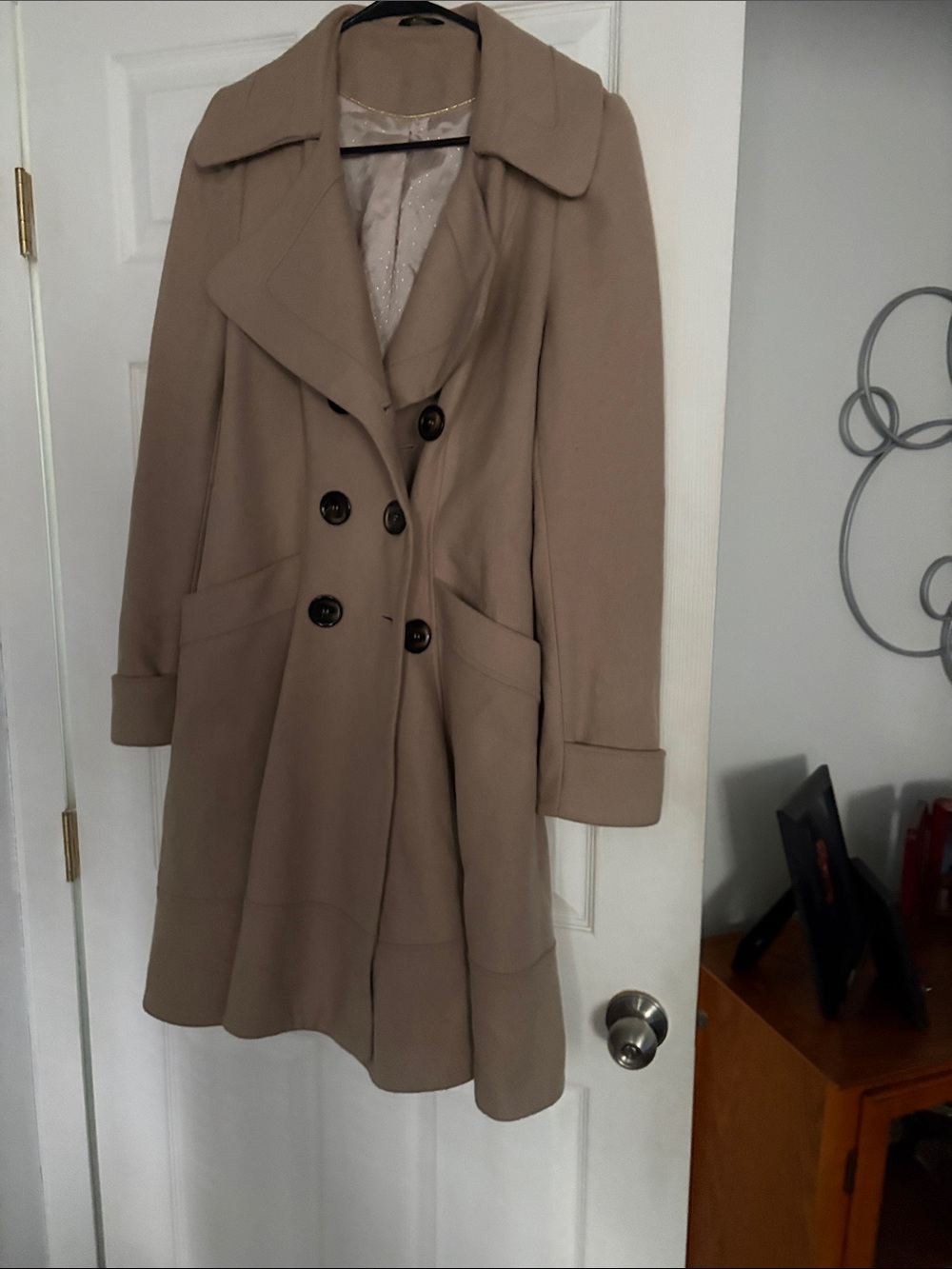 Women's Double-Breasted Trench Coat in Taupe